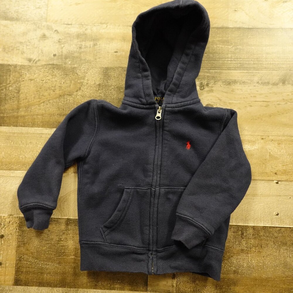 Polo Ralph Lauren Full‎ Zip Hoodie Toddler 3/3T Navy Fleece Jacket